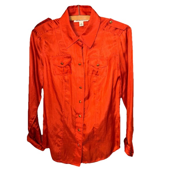 Banana Republic XS Silk & Cotton Blend Button Up Career Office Minimilist - Picture 1 of 9